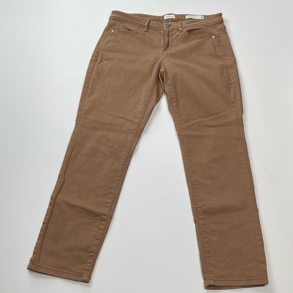 J. Jill Cropped Straight-Leg Corduroy Pants in Camel Brown